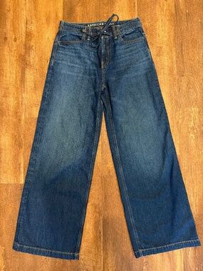 Title: NWT American Eagle Dreamy Strigid Wide Leg Jeans 000 Regular Description